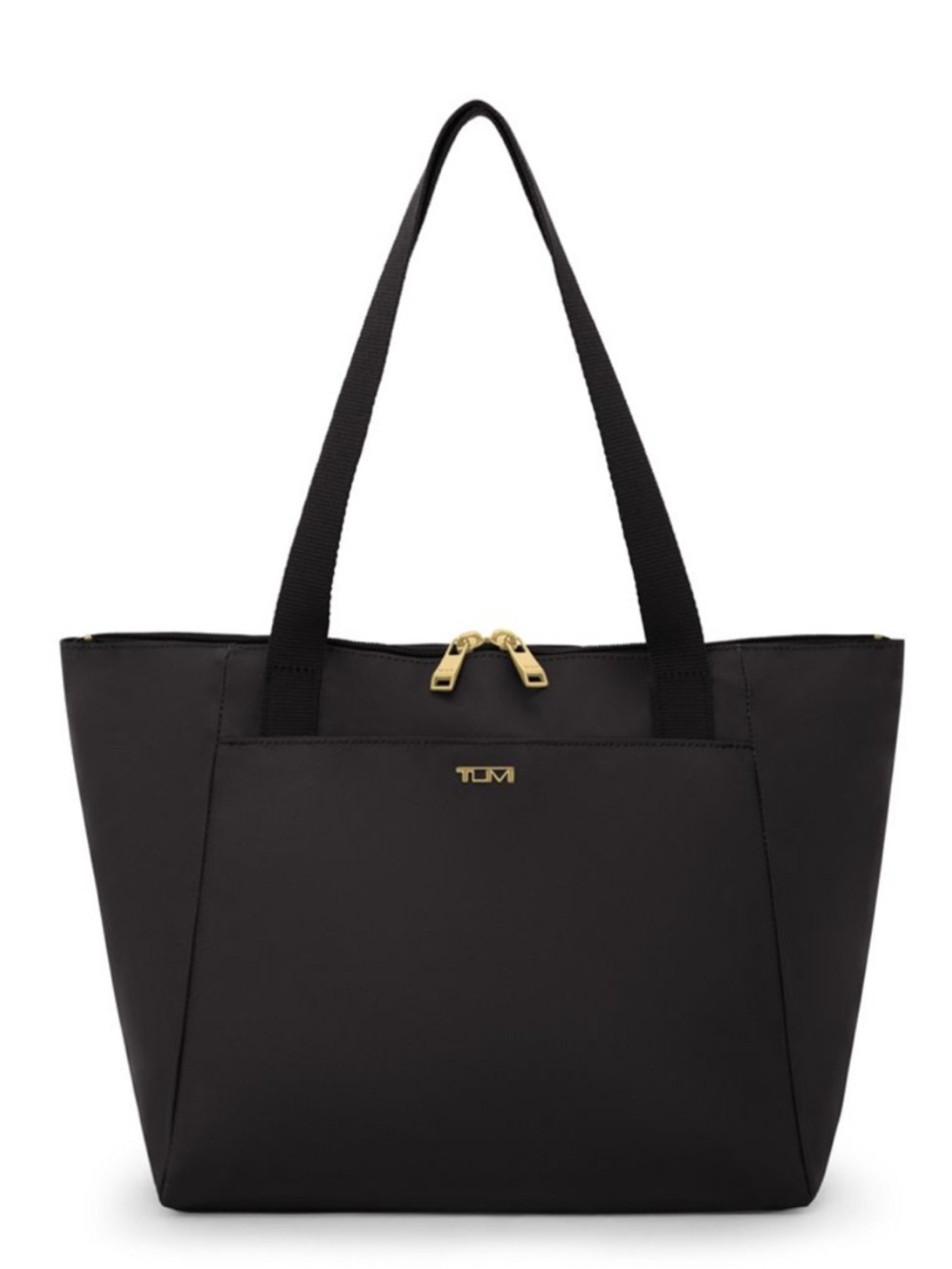 Tumi Black Nylon Small Tote Pouch with Gold Zipper Accent
